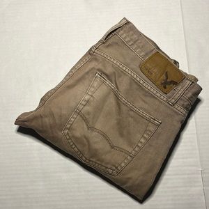 American Eagle Mens 30x34 Slim Straight Beige Jeans